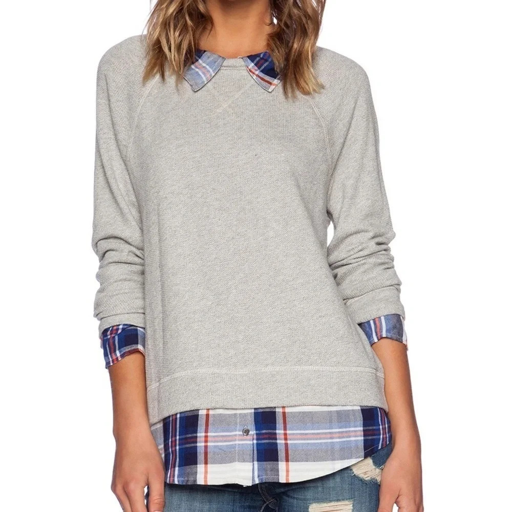 Soft Joie Diadem Sweater in Heather Grey & Porcelain size Medium Revolve